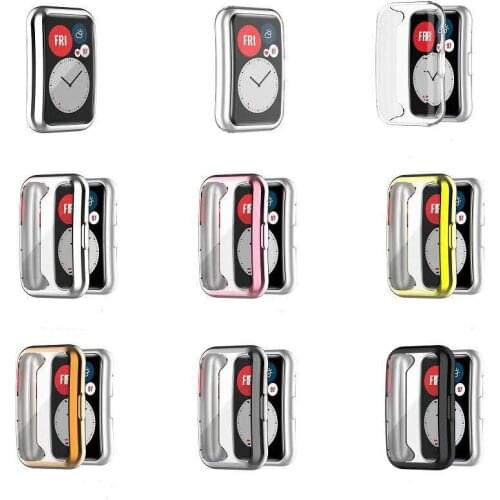 7 Color Soft TPU Full Coverage Case For Huawei Watch Fit Protective Case Cover Screen Protector Smart Watch Accessories