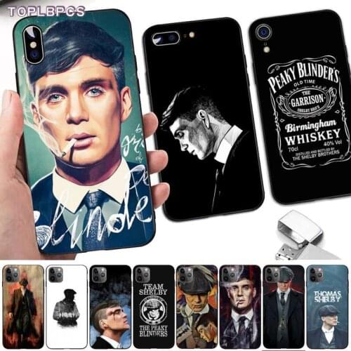 TOPLBPCS Peaky Blinders Black Cell Phone Case for iPhone 8 7 6 6S Plus X 5S SE 2020 XR 11 12 pro XS MAX