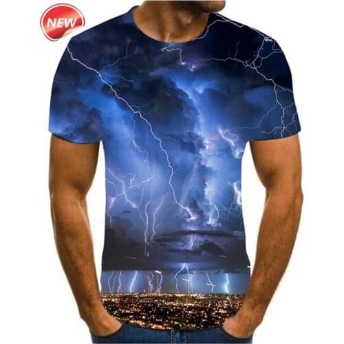 Lightning Graphic T Shirts Tee Men Clothing Camisetas Tops Ropa Hombre Camisa Masculina Koszulki Chemise Homme 2021 Poleras
