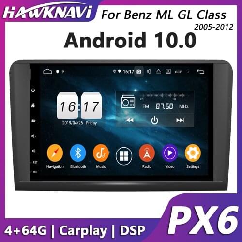 Hawknavi 9" Android 10 Car Multimedia Headunit Player For Mercedes Benz ML GL W164 X164 Class with GPS Radio Navigation Carplay