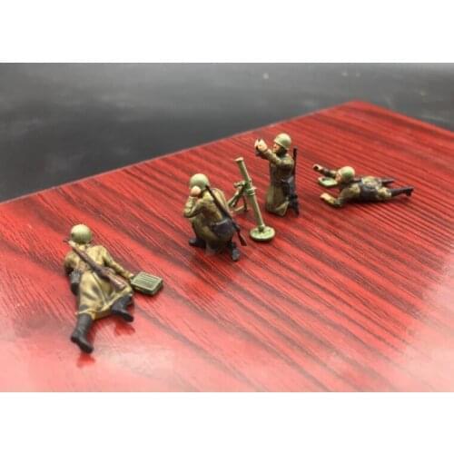 Super mini 1/72 pvc figure model toy Finished products of Soviet winter mortar artillery group set