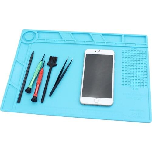 35*25cm Insulation Silicone Mat Maintenance Platform BGA Solder Repair Station #S-140 for Mobile phone BGA Soldering Repair