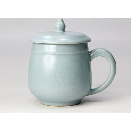 Chinese retro high-grade open piece Ru porcelain lid coffee cup coffee cup personal water cup ceramic