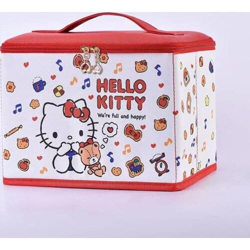 Sanrio Hello Kitty Cosmetic Case My Melody Storage Box Handbag Cosmetic Bag Cinnamon Dog PU Zipper Tote Bag