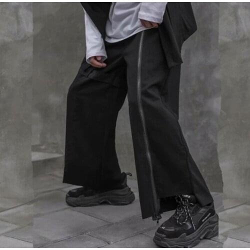 Summer harem pants mens trousers pantalones hombre cargo personality Asymmetry pants for men pantalon homme