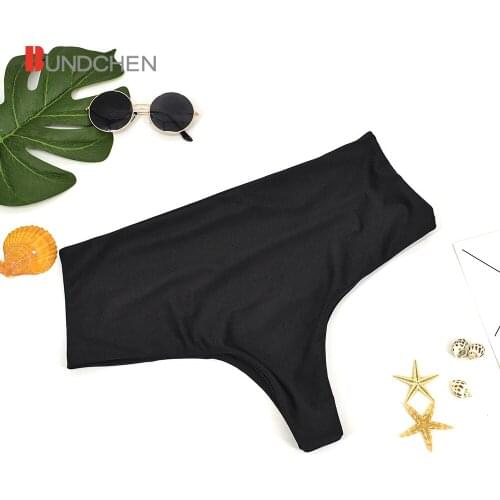 Hot Sales Quick Dry Black Panties High Waist Plus Size Underwear Summer Swimwear Womens Beach Panties