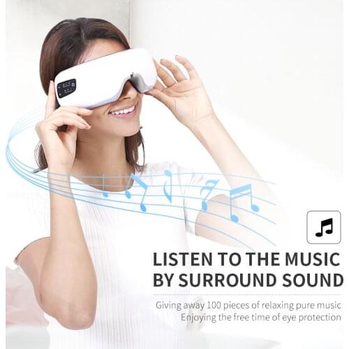 Eye Massager 3D Smart Airbag Vibration Eye Care Instrument Hot Compress Bluetooth Eye Massage Glasses Fatigue Pouch & Wrinkle