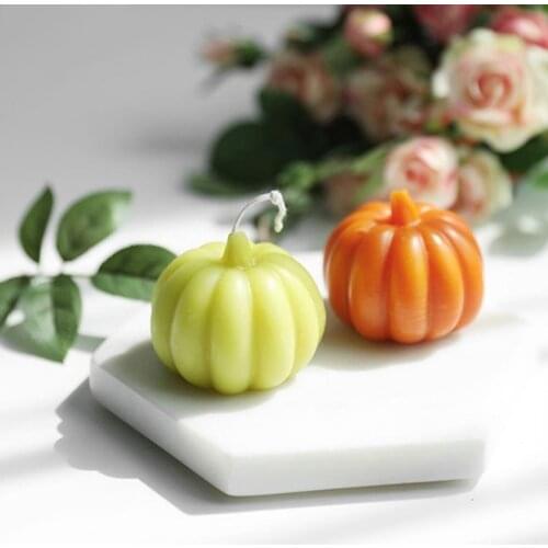 Mini Pumpkin Shape Candle Silicone Mold 3D For Resin Soap Polymer Clay Plaster Handcraft Mould Halloween Home Decoration Small