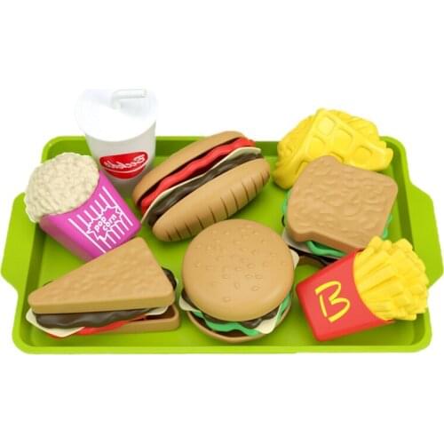 Miniature Simulation Western Food Kitchen Toys Pretend To Play House Burger Bread French Fries Food Child Early Education Gifts