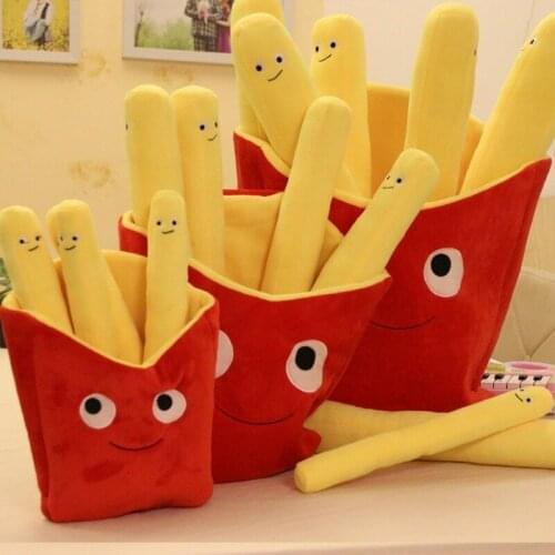 Cartoon French Fries Plush Toys Soft Chips Plush Pillow Cushion Stuffed Toy Simulation Pizza Chips Pillow Toy Sofa Cushion