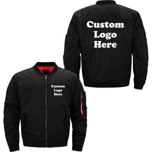 Custom Logo Design Men Jacket DIY Printing Zipper Coat Thicken Jacket Unisex Outerwear