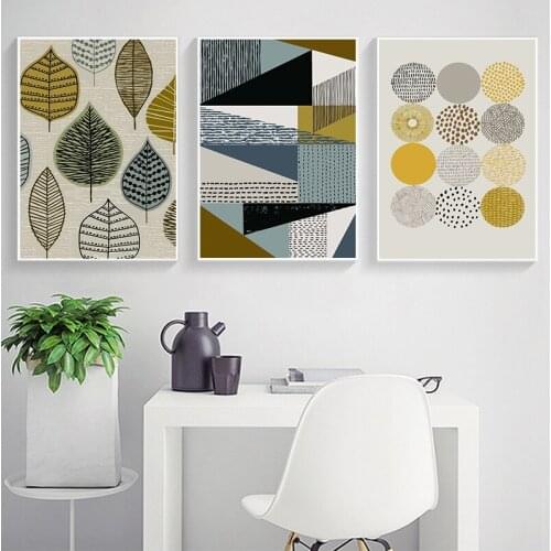 Wall Art Canvas Print Color Block Geometric Abstract Poster Painting Decorative Picture Nordic Style Living Room Decor