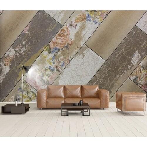 Bacaz Custom Photo Mural Wallpaper Marble TV Backdrop Papel De Parede 3D Wallpaper For Walls flower Wallpapers Home Decor