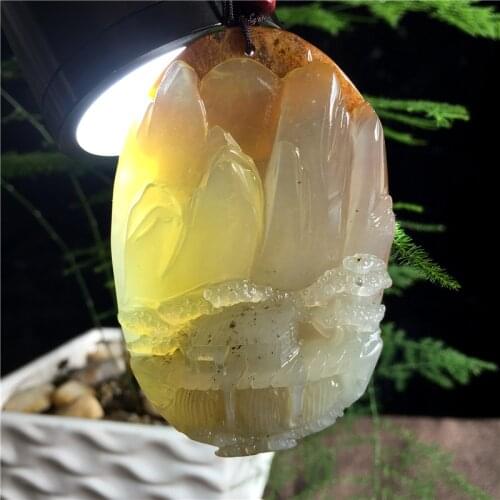 Natural 7A xiuyu jade A Hand-Carved unique jade landscape yellow jade pendant jade necklace pendants jewelry jade necklaces