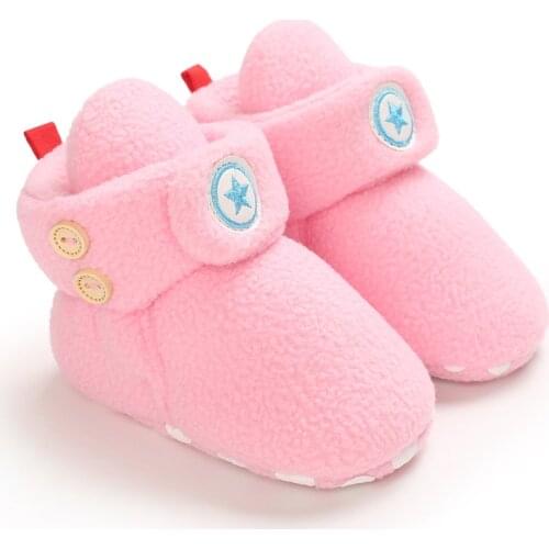 Baby Boy Girl Socks Toddler Shoes Solid Prewalkers Booties Cotton Winter Soft Anti-slip Warm Newborn Infant Crib Shoes Moccasins