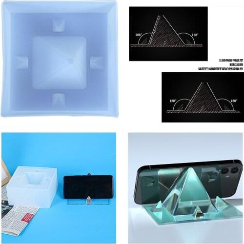 2021 New Product DIY Epoxy Resin Pyramid Mobile Phone Holder Resin Mold Silicone Jewelry Tool Accessories