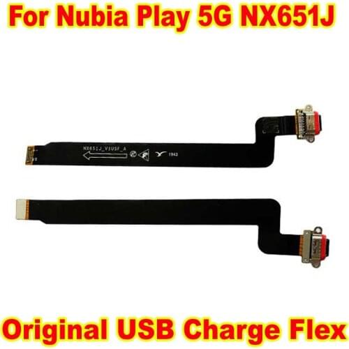 Original Charge board For ZTE Nubia Play 5G NX651J USB Plug Charging Port Charge Board Flex Cable Full IC Phone Replacement