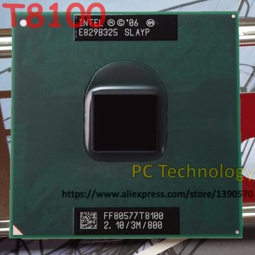 Original Intel laptop CPU Core 2 Duo T8100 CPU 3M Cache/2.1GHz/800/Dual-Core Socket 479 Laptop processor GM45 PM45 free shipping