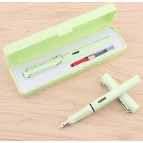 Luxury brand quality Fountain Pen Macaron Mint Green blue Pink silver posture correction Office ink pens supplies