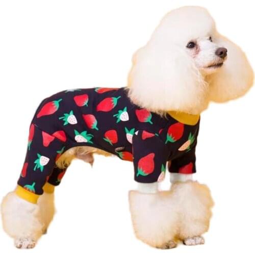 Dog Pajama Jumpsuit Cotton Dog Clothes Sleepwear Pyjama Yorkshire Pomeranian Poodle Schnauzer Pug French Bulldog Clothing Outfit