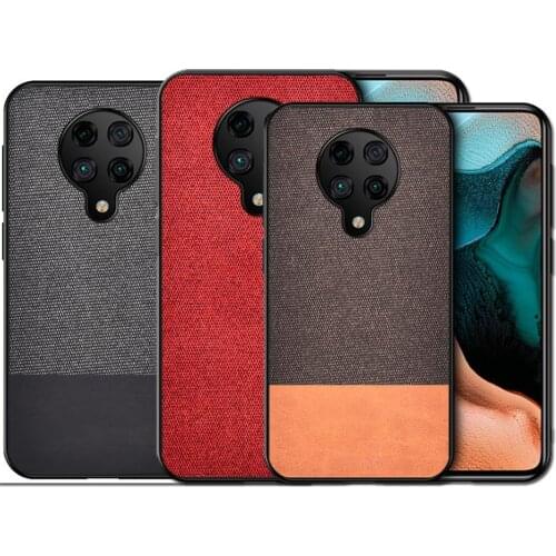 POCO X3 NFC Fashion Shockproof Case for Xiaomi POCO F2 Pro X2 fabric Leather + TPU Phone Back Cover for POCOphone X3 NFC