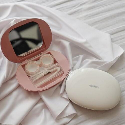 Hot Classic Contact Lens Case Box Women Charming Colored Contacts Lens Container Portable Travel Storage Box