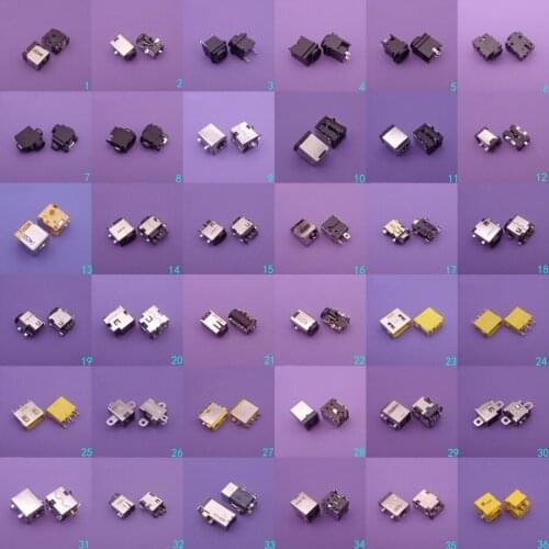 36models 180pcs/lot Tablet PC MID Laptop DC Power Jack Connector for Samsung/Asus/Acer/HP/Toshiba/Dell/Sony/Lenovo
