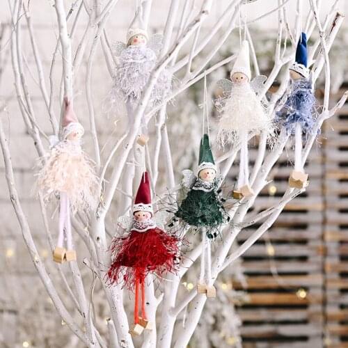 Christmas Decoration New Year 2022 Cute Angel Girl Doll New Year Christmas Hanging Ornament Pendant Xmas Decor