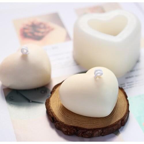 Love Heart Silicone Mold 3D Heart Aroma Gypsum Plaster Silicone Mould for Home Decoration Chrismas Party DIY Candle Resin Molds
