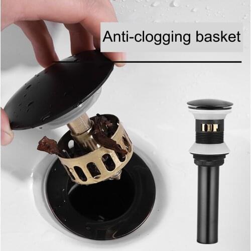 Kitchen Sink Drain Pops-Up Drain With Strainer Holder Restroom Vanity Strainer Hair Catcher Anti-Clogging Vessel Sink Drain