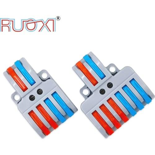 Wire Connector 2 in 4/6 Out Universal Quick terminal Block 0.08-4mm Cable Screw Fixed Line Distributor