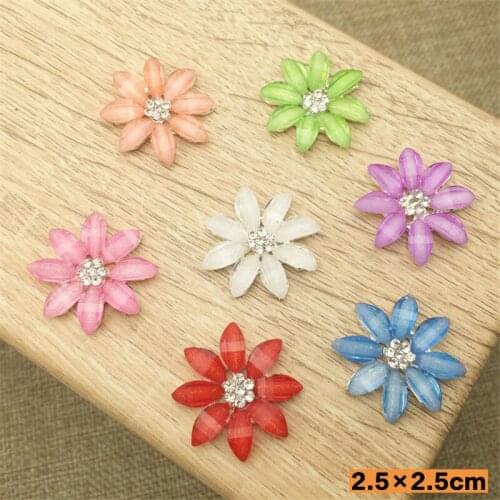 Flower Beads Rhinestone Beads 25MM Glue-On Handmade Hair Accessory Decoration 5Pieces/lot Diy Resin Crafts For Phone Decoration