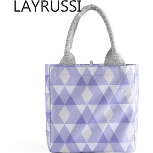 LAYRUSSI Waterproof Lunch Bag For Kids Student Thermo Bag Outdoor Picnic Portable Oxford Cloth Insulation Bags Food Dinner Bags