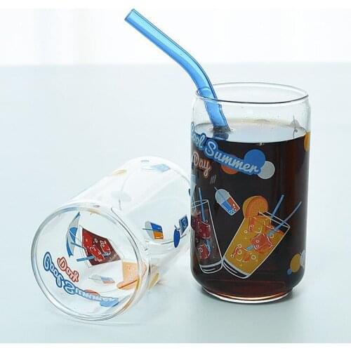 High Temperature Creative Cartoon Coke Cup Milk Glass Cup High Borosilicate INS Children Juice Mug Home Drinkware