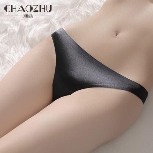 CHAOZHU High Quality Silk Ice One Piece G String Seamless Fitness Lady Cozy Solid Colors Basic Thong Tanga Female Summer Thin