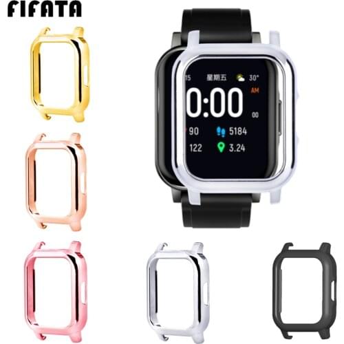 FIFATA PC Protector Cover Watch Case For Haylou LS02 Edge Frame Bumper Protective Shell For Xiaomi Haylou Solar LS02 Plated Case
