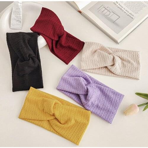 Cotton Elastic Knot Diamond Style Headbands Hair Accessories For Women Twist Cross Hairband Makeup Head Band Fashion Hair Ties
