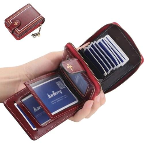Ladies' New Wallets European And American Horizontal Coin Purses Multi-Card Organ Card Holders Fashionable Button Coin Purses