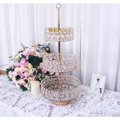 Gold Metal Round Cake Stand Set Wedding Birthday Party Dessert Cupcake Pedestal Display Plate Home Decor