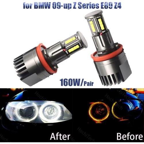 160w Led Marker Car Angel Eyes for BMW 2009-up Z Series E89 Z4 White LED Halo Angel Eye Headlight Bulbs