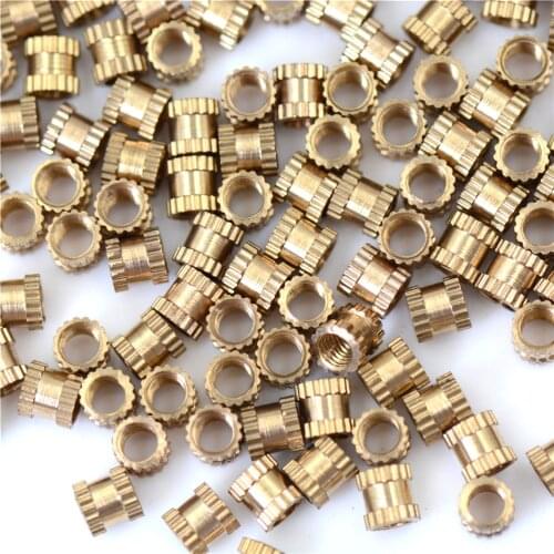 200pcs/lot M3 Brass Thread Insert Nut Copper Inserts Injection Nut Embedded Parts Copper Knurl Nuts M3*4MM