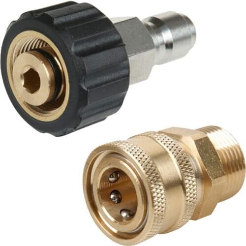 3/8" 14mm M22 Male & Swivel Hydraulic Pressure Washer Adapter Set Quick Connector Couplers Couplings 1 Set
