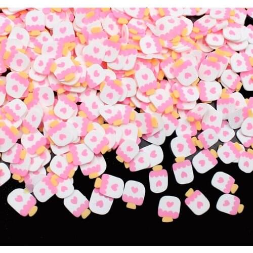 30g Pink Ice cream Polymer Clay Slices DIY Craft Supplies Phone Shell Patch Arts Embellishments Accessories Nail Art Stickers