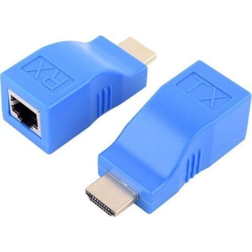 4k*2k Signal Adapter Rj45 HDMI-compatible Extender Extension Up To 30m In Length Over Cat5e/6 Utp Lan Lan Network Port 2.5 Gbps