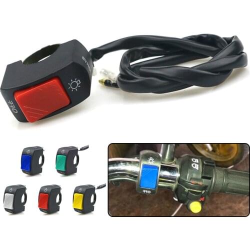 5 Colors Motorcycle On-Off Switch Push Button 22mm Handlebar Switches 12V ATV Electronic Bike Scooter Motorbike Bullet Connector
