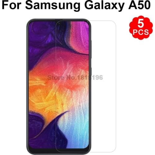 5Pcs For Samsung Galaxy A50 Tempered Glass Samsung A50 A 50 A505F A505 SM-A505F Screen Protector Glass Protective Phone Film