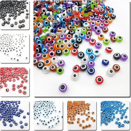 50pcs/Lot 8mm Diy Eye Beads Oval Shape Spacer Beads Stripe Resin Spacer Beads For Jewelry Making Bracelet Necklace Charms