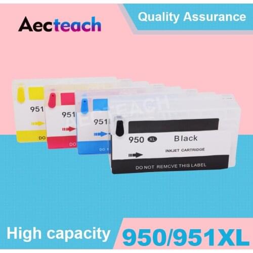 Aecteach 4 Color Empty Ink cartridge for HP 950 XL for HP Officejet Pro 251dw 276dw 8100 8600 Printer
