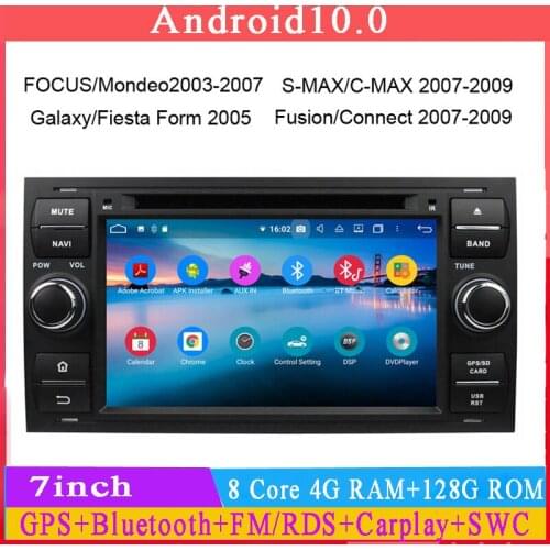 TDA7851 octa core 4g ram android 10 car dvd player for FOCUS S-MAX C-MAX Galaxy with gps navi car audio stereo built in wifi