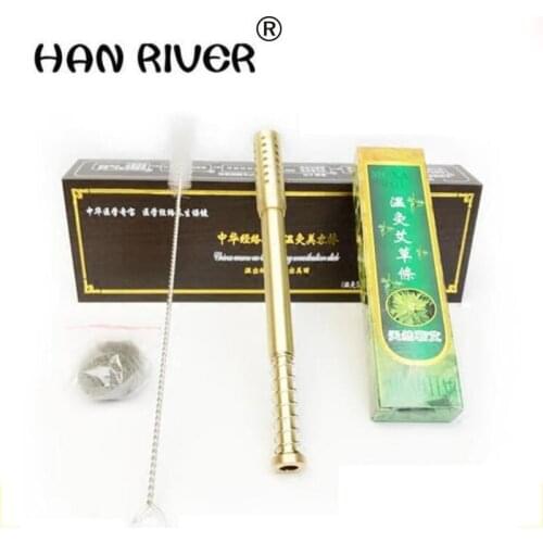 HANRIVER 2018 Household small pure copper warm moxibustion rods face eye special moxibustion stick moxibustion apparatus 4 mm